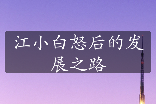 江小白怒后的發(fā)展之路